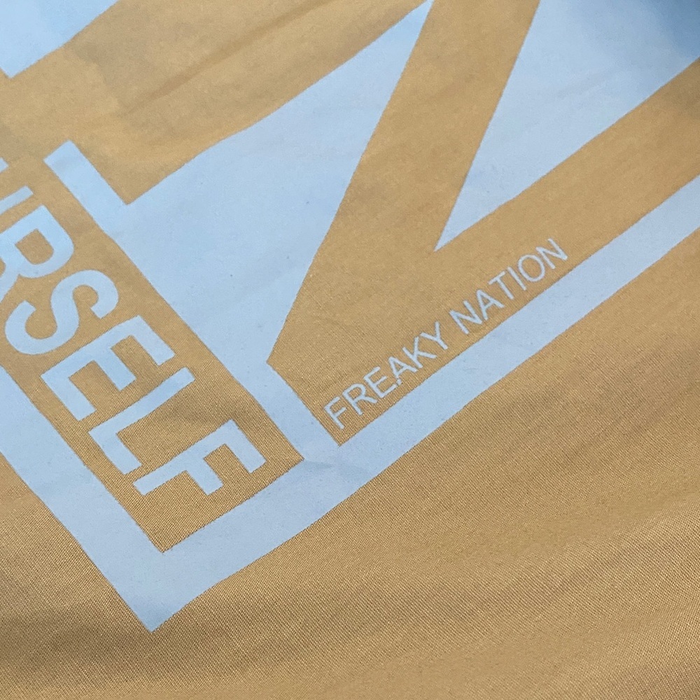 Freaky Nation Believe in Yourself Men's Tan Leather Jacket. Designed in Germany - Picture 14 of 14